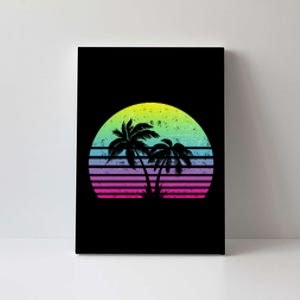 Summertime Synthwave Sunset With Palms Canvas