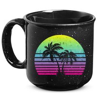 Summertime Synthwave Sunset With Palms 15oz Campfire Ceramic Mug