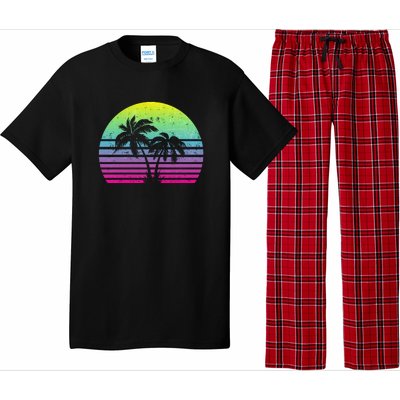 Summertime Synthwave Sunset With Palms Pajama Set