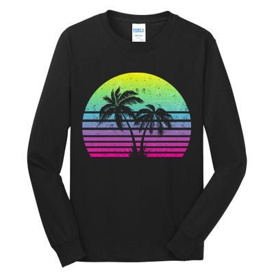 Summertime Synthwave Sunset With Palms Tall Long Sleeve T-Shirt