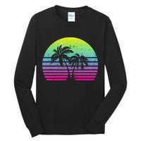 Summertime Synthwave Sunset With Palms Tall Long Sleeve T-Shirt