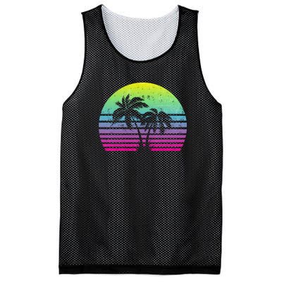 Summertime Synthwave Sunset With Palms Mesh Reversible Basketball Jersey Tank