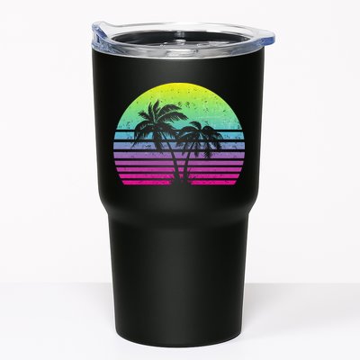 Summertime Synthwave Sunset With Palms Tumbler
