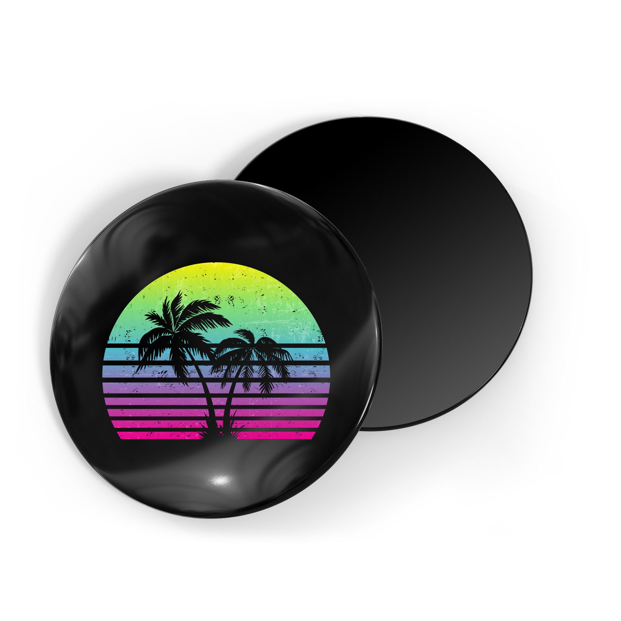 Summertime Synthwave Sunset With Palms Magnet