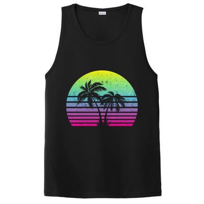 Summertime Synthwave Sunset With Palms PosiCharge Competitor Tank
