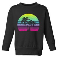 Summertime Synthwave Sunset With Palms Toddler Sweatshirt