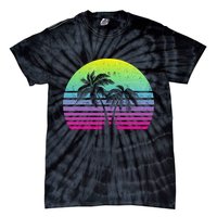 Summertime Synthwave Sunset With Palms Tie-Dye T-Shirt