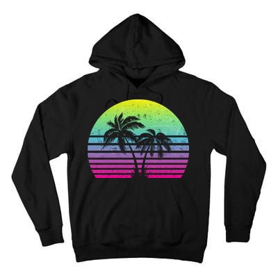 Summertime Synthwave Sunset With Palms Tall Hoodie