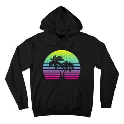 Summertime Synthwave Sunset With Palms Tall Hoodie