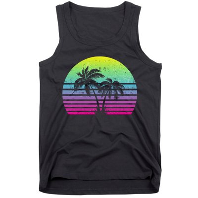 Summertime Synthwave Sunset With Palms Tank Top
