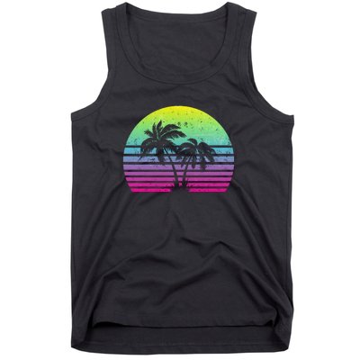 Summertime Synthwave Sunset With Palms Tank Top