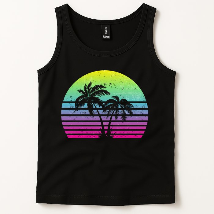 Summertime Synthwave Sunset With Palms Tank Top