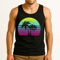 Summertime Synthwave Sunset With Palms Tank Top
