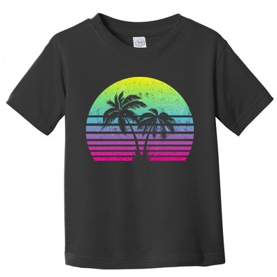 Summertime Synthwave Sunset With Palms Toddler T-Shirt