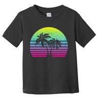 Summertime Synthwave Sunset With Palms Toddler T-Shirt