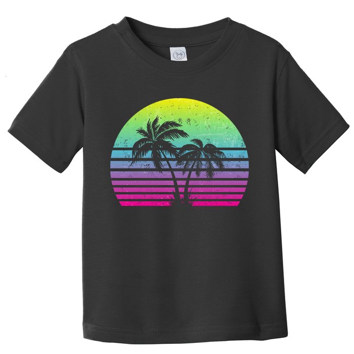 Summertime Synthwave Sunset With Palms Toddler T-Shirt