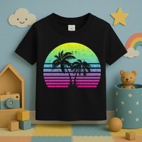 Summertime Synthwave Sunset With Palms Toddler T-Shirt