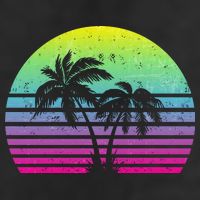 Summertime Synthwave Sunset With Palms Microfiber Hand Towel