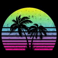 Summertime Synthwave Sunset With Palms Wool Snapback Cap
