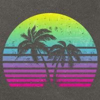 Summertime Synthwave Sunset With Palms Cotton Canvas Backpack