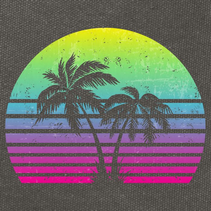 Summertime Synthwave Sunset With Palms Cotton Canvas Backpack