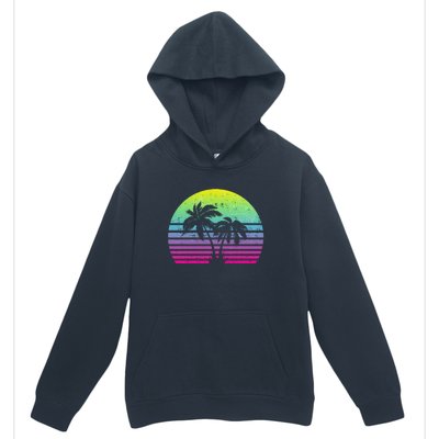 Summertime Synthwave Sunset With Palms Urban Pullover Hoodie