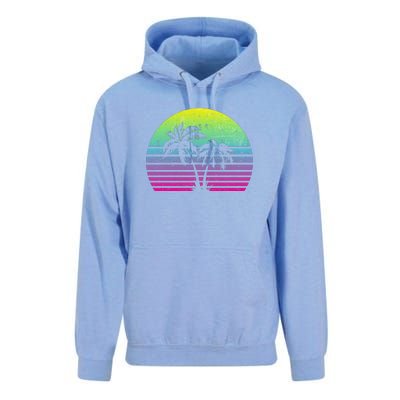 Summertime Synthwave Sunset With Palms Unisex Surf Hoodie