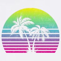 Summertime Synthwave Sunset With Palms Garment-Dyed Sweatshirt