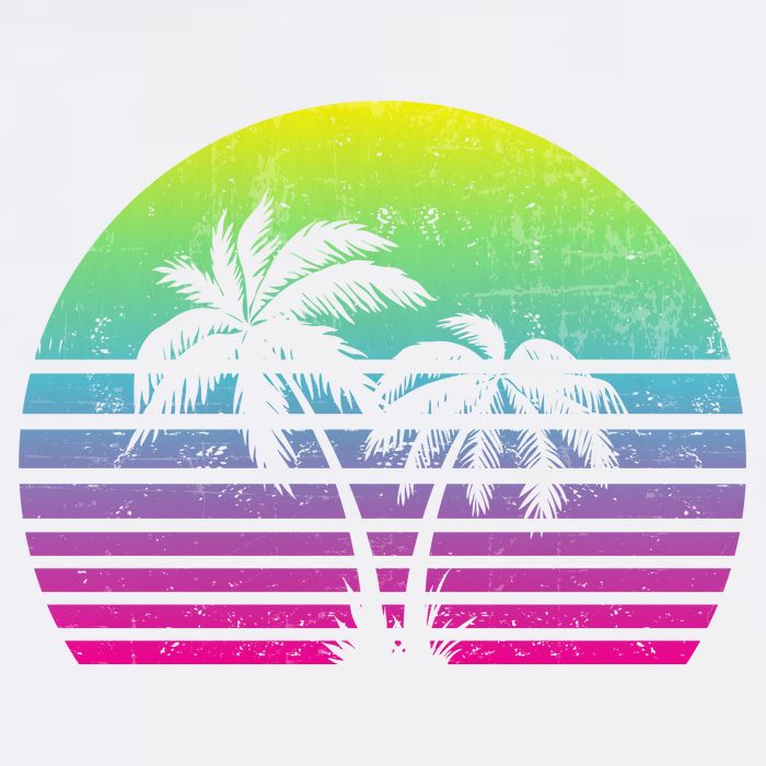 Summertime Synthwave Sunset With Palms Garment-Dyed Sweatshirt