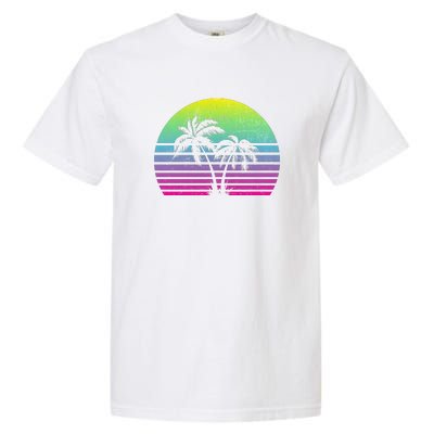 Summertime Synthwave Sunset With Palms Garment-Dyed Heavyweight T-Shirt