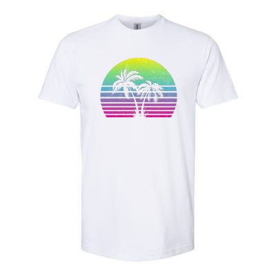 Summertime Synthwave Sunset With Palms Softstyle® CVC T-Shirt