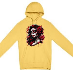 Sugar Skull Women De Los Muertos La Catrina Day Of The Dead Premium Pullover Hoodie