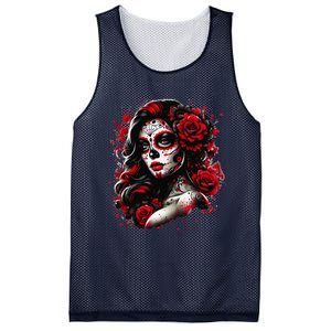 Sugar Skull Women De Los Muertos La Catrina Day Of The Dead Mesh Reversible Basketball Jersey Tank