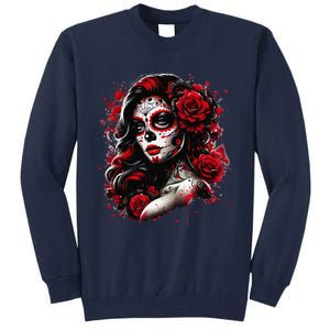 Sugar Skull Women De Los Muertos La Catrina Day Of The Dead Tall Sweatshirt