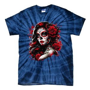 Sugar Skull Women De Los Muertos La Catrina Day Of The Dead Tie-Dye T-Shirt