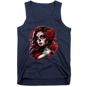 Sugar Skull Women De Los Muertos La Catrina Day Of The Dead Tank Top