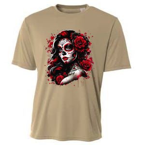 Sugar Skull Women De Los Muertos La Catrina Day Of The Dead Cooling Performance Crew T-Shirt