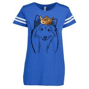 Shetland Sheepdog Wearing Crown Gift Enza Ladies Jersey Football T-Shirt