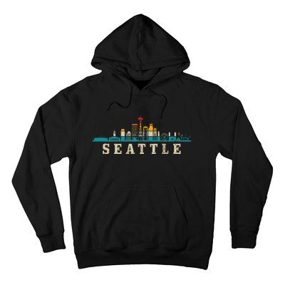 Seattle Skyline Washington Vintage Pride Retro Hoodie