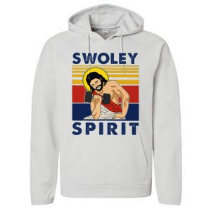 Swoley Spirit Weight Lifting Jesus Swoley Spirit Performance Fleece Hoodie