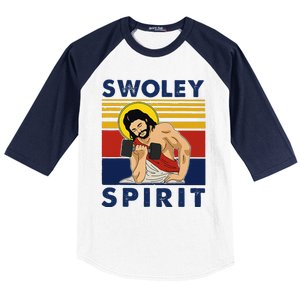 Swoley Spirit Weight Lifting Jesus Swoley Spirit Baseball Sleeve Shirt