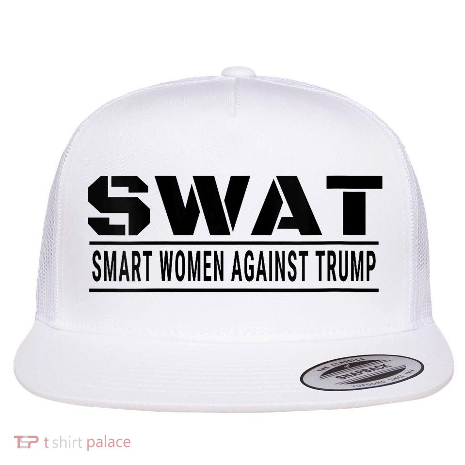SWAT Smart Women Against Trump Funny Anti-Trump Flat Bill Trucker Hat