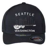 Seattle Souvenir Washington Music Electric Guitar Flexfit Unipanel Trucker Cap