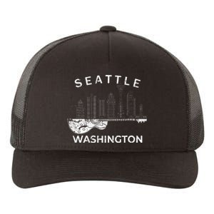 Seattle Souvenir Washington Music Electric Guitar Yupoong Adult 5-Panel Trucker Hat