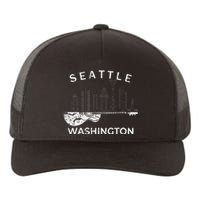 Seattle Souvenir Washington Music Electric Guitar Yupoong Adult 5-Panel Trucker Hat