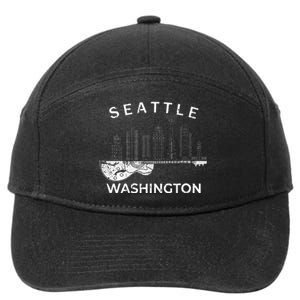 Seattle Souvenir Washington Music Electric Guitar 7-Panel Snapback Hat