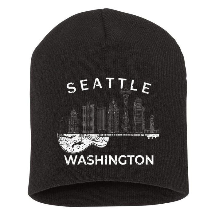 Seattle Souvenir Washington Music Electric Guitar Short Acrylic Beanie