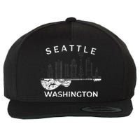 Seattle Souvenir Washington Music Electric Guitar Wool Snapback Cap