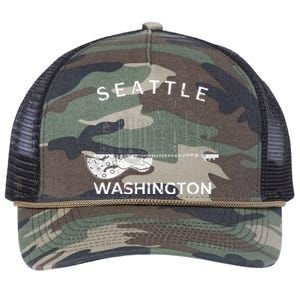 Seattle Souvenir Washington Music Electric Guitar Retro Rope Trucker Hat Cap