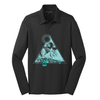 Skiing Snowboarding Winter Sport Fan Gift Silk Touch Performance Long Sleeve Polo